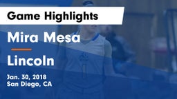 Mira Mesa  vs Lincoln  Game Highlights - Jan. 30, 2018