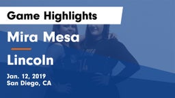 Mira Mesa  vs Lincoln  Game Highlights - Jan. 12, 2019