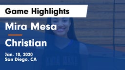 Mira Mesa  vs Christian Game Highlights - Jan. 10, 2020