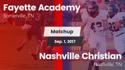 Matchup: Fayette Academy vs. Nashville Christian  2017