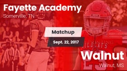 Matchup: Fayette Academy vs. Walnut  2017