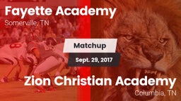 Matchup: Fayette Academy vs. Zion Christian Academy  2017