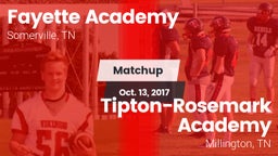 Matchup: Fayette Academy vs. Tipton-Rosemark Academy  2017
