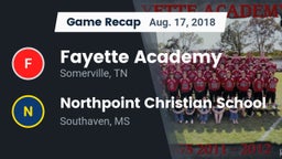 Recap: Fayette Academy  vs. Northpoint Christian School 2018