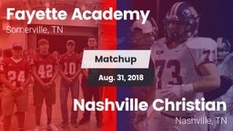 Matchup: Fayette Academy vs. Nashville Christian  2018