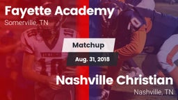 Matchup: Fayette Academy vs. Nashville Christian  2017