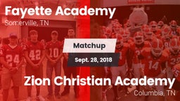 Matchup: Fayette Academy vs. Zion Christian Academy  2018