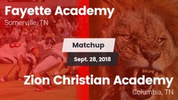 Matchup: Fayette Academy vs. Zion Christian Academy  2017