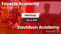 Matchup: Fayette Academy vs. Davidson Academy  2017