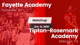 Matchup: Fayette Academy vs. Tipton-Rosemark Academy  2017