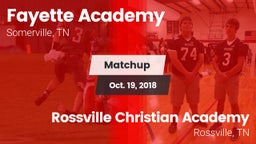 Matchup: Fayette Academy vs. Rossville Christian Academy  2017