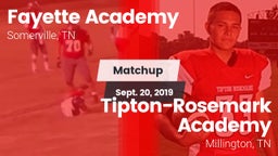Matchup: Fayette Academy vs. Tipton-Rosemark Academy  2019