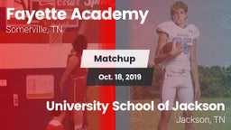 Matchup: Fayette Academy vs. University School of Jackson 2019