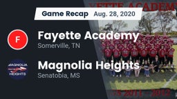 Recap: Fayette Academy  vs. Magnolia Heights  2020