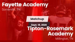 Matchup: Fayette Academy vs. Tipton-Rosemark Academy  2020