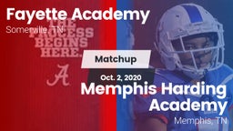 Matchup: Fayette Academy vs. Memphis Harding Academy 2020