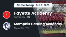 Recap: Fayette Academy  vs. Memphis Harding Academy 2020