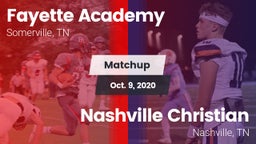 Matchup: Fayette Academy vs. Nashville Christian  2020