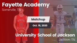 Matchup: Fayette Academy vs. University School of Jackson 2020