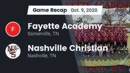 Recap: Fayette Academy  vs. Nashville Christian  2020