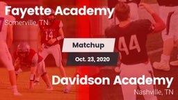 Matchup: Fayette Academy vs. Davidson Academy  2020