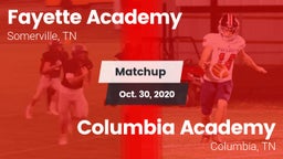 Matchup: Fayette Academy vs. Columbia Academy  2020