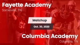 Matchup: Fayette Academy vs. Columbia Academy  2020