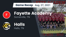 Recap: Fayette Academy  vs. Halls  2021