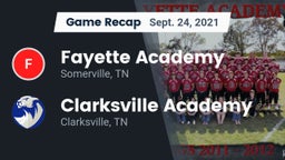 Recap: Fayette Academy  vs. Clarksville Academy 2021