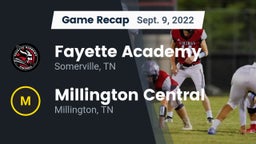 Recap: Fayette Academy  vs. Millington Central  2022