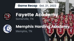 Recap: Fayette Academy  vs. Memphis Harding Academy 2022