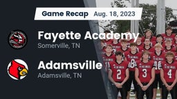 Recap: Fayette Academy  vs. Adamsville  2023