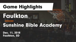 Faulkton  vs Sunshine Bible Academy Game Highlights - Dec. 11, 2018