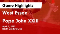 West Essex  vs Pope John XXIII  Game Highlights - April 2, 2022