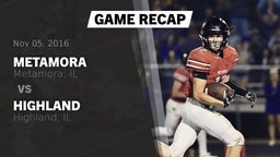 Recap: Metamora  vs. Highland  2016