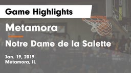 Metamora  vs Notre Dame de la Salette Game Highlights - Jan. 19, 2019