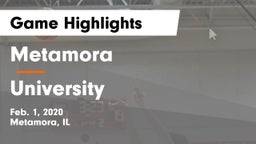 Metamora  vs University  Game Highlights - Feb. 1, 2020