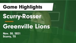 Scurry-Rosser  vs Greenville Lions Game Highlights - Nov. 30, 2021