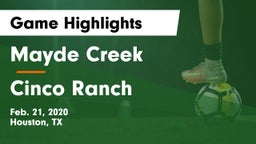 Mayde Creek  vs Cinco Ranch  Game Highlights - Feb. 21, 2020