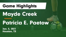 Mayde Creek  vs Patricia E. Paetow  Game Highlights - Jan. 5, 2021