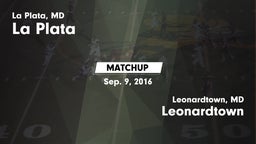 Matchup: La Plata  vs. Leonardtown  2016