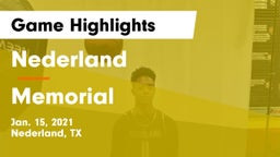 Nederland  vs Memorial  Game Highlights - Jan. 15, 2021