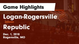 Logan-Rogersville  vs Republic  Game Highlights - Dec. 1, 2018