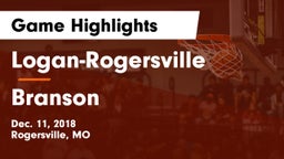 Logan-Rogersville  vs Branson  Game Highlights - Dec. 11, 2018