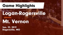 Logan-Rogersville  vs Mt. Vernon  Game Highlights - Jan. 22, 2019