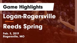 Logan-Rogersville  vs Reeds Spring  Game Highlights - Feb. 5, 2019
