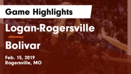 Logan-Rogersville  vs Bolivar  Game Highlights - Feb. 15, 2019