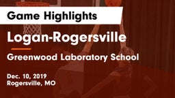 Logan-Rogersville  vs Greenwood Laboratory School  Game Highlights - Dec. 10, 2019