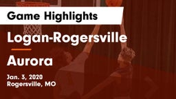 Logan-Rogersville  vs Aurora  Game Highlights - Jan. 3, 2020