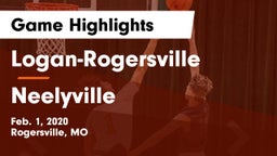 Logan-Rogersville  vs Neelyville Game Highlights - Feb. 1, 2020